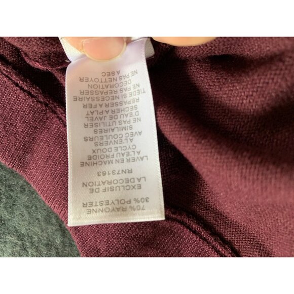 Cable & Gauge Burgundy Studded Sweater Womens Size Large - Picture 3 of 15